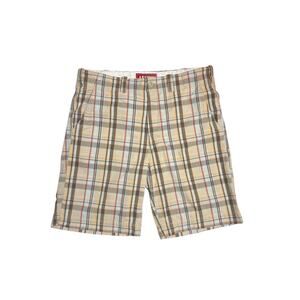 Levi’s Seaside Plaid Shorts W36 Y2K Aesthetic Flat Front Casual Cotton Mens